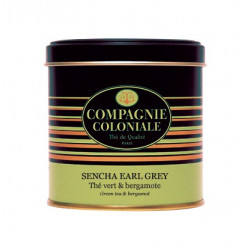 Thé Sencha Earl Grey en Boite Métal Luxe Compagnie Coloniale