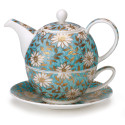 Solitaire à thé en porcelaine Nuovo Teal Blue - Dunoon