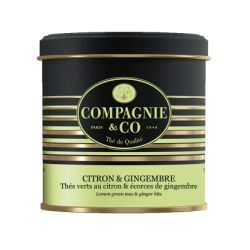 Thé vert Citron & Gingembre en boite métal luxe - Compagnie & co