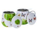 Tisanière en porcelaine " Coccinelle " avec filtre inox