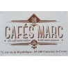 Plaque métal publicitaire CAFES MARC 80 ans