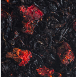 Thé noir de Chine parfumé à la fraise des bois avec morceaux de fraise Compagnie & co
