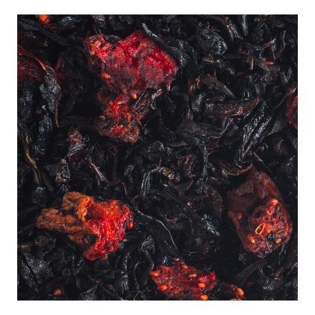 Thé noir de Chine parfumé à la fraise des bois avec morceaux de fraise Compagnie & co