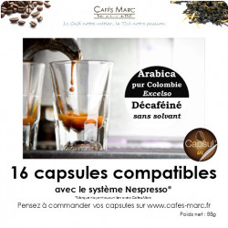 Café décaféiné Colombie en capsule