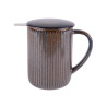 Tisanière Porcelaine Noire 0.47l avec filtre inox