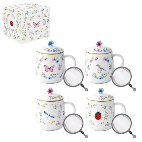 Tisanière animaux avec filtre inox et couvercle