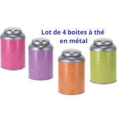 Lot de 4 Boites à thé en métal Dome 200g
