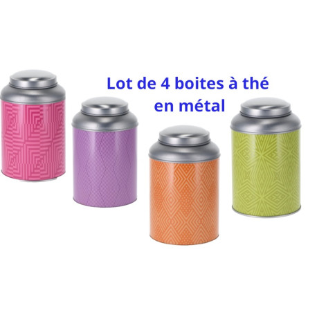 Lot de 4 Boites à thé en métal Dome 200g
