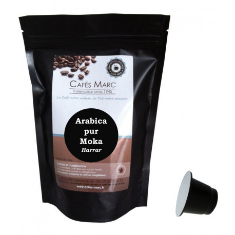 Café Moka Harrar Long Berry en capsule