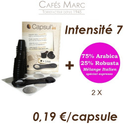 Lot de capsules + café expresso 75/25