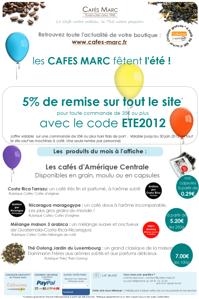 Les Cafés Marc fêtent l'été