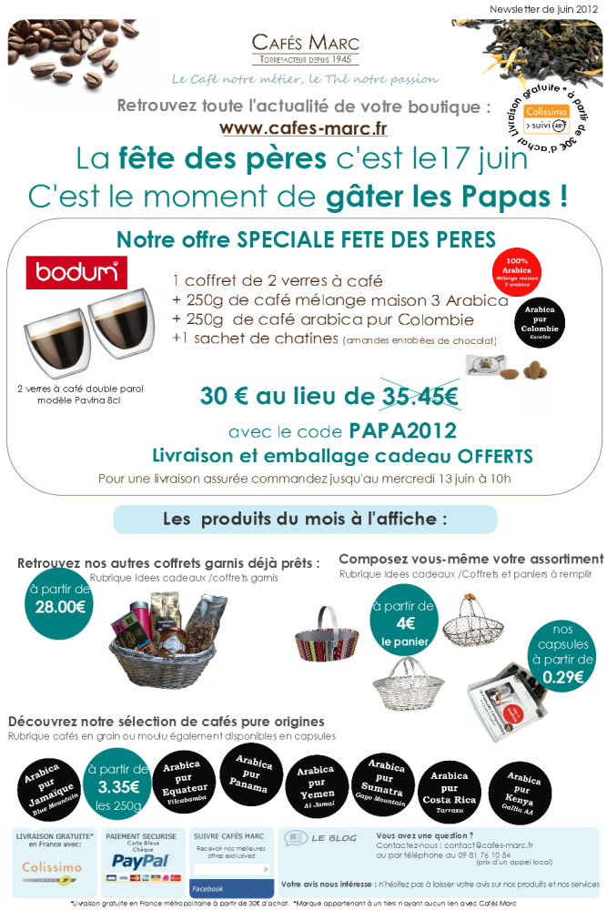 Newsletter Cafés Marc juin 2012